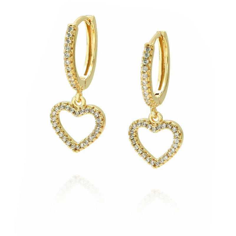 Boucles d'oreilles coeur en argent 925