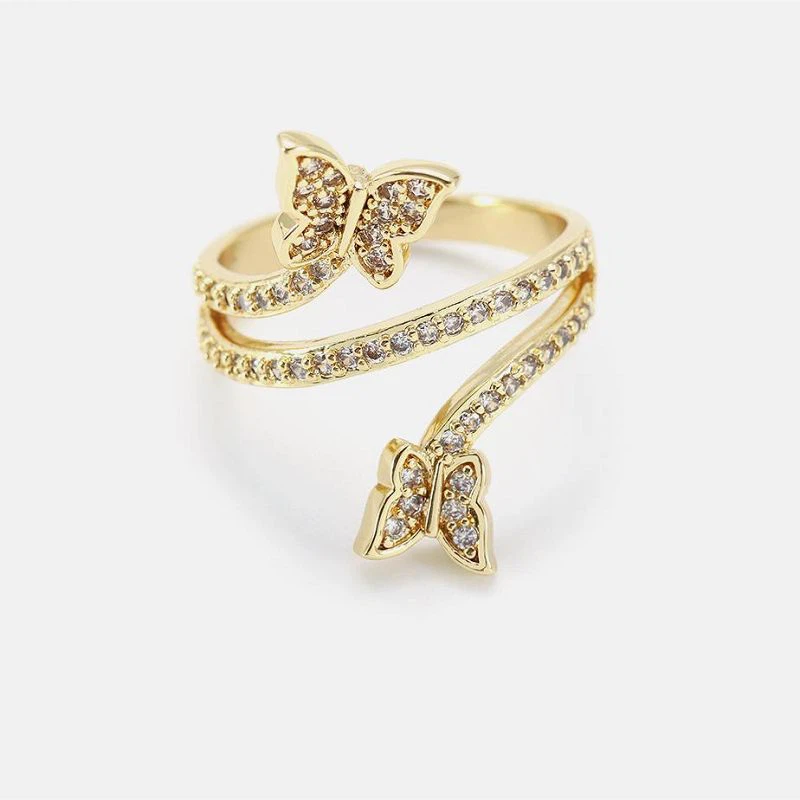Belle bague animal papillon faite à la main