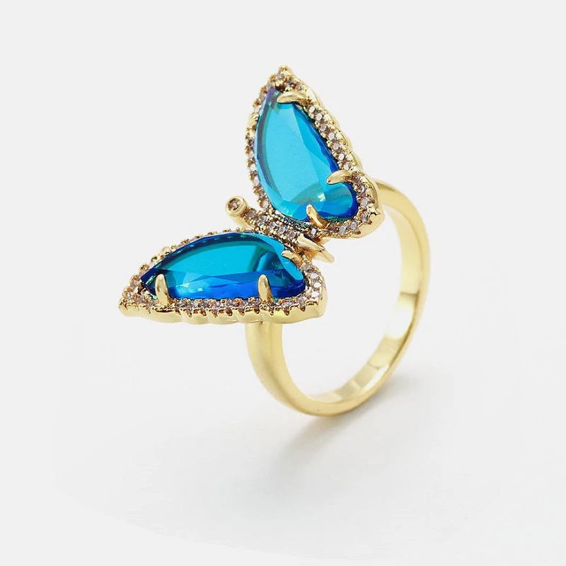 Belle bague animal papillon en argent