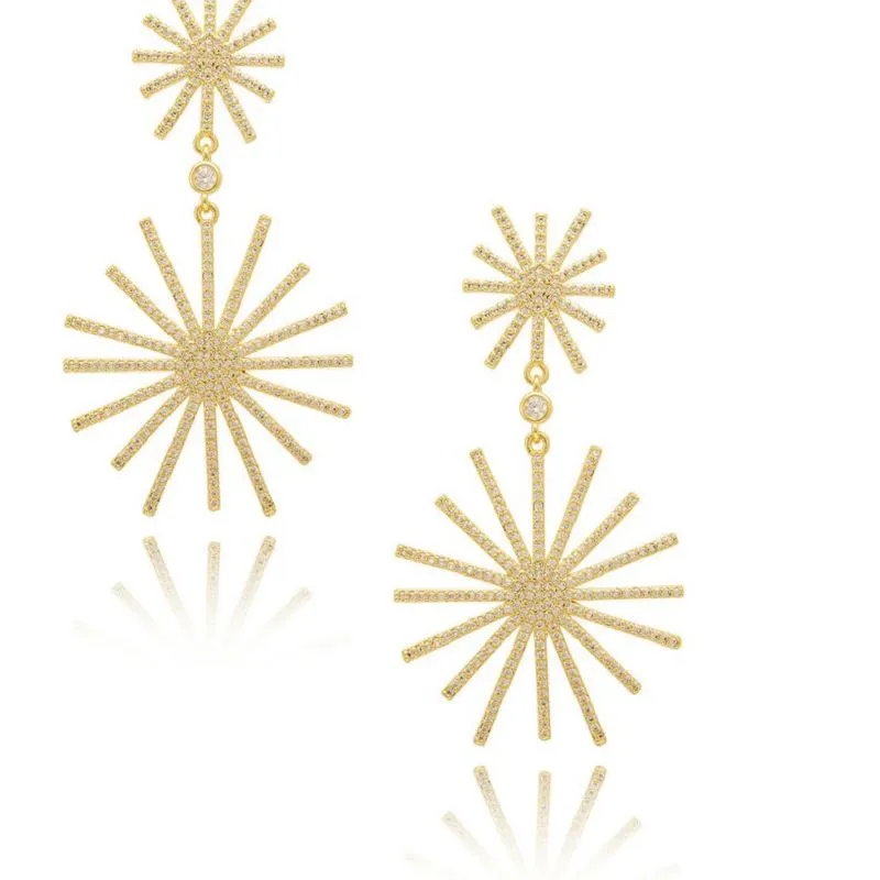 Boucle d'oreille pendante Big Micro Pave