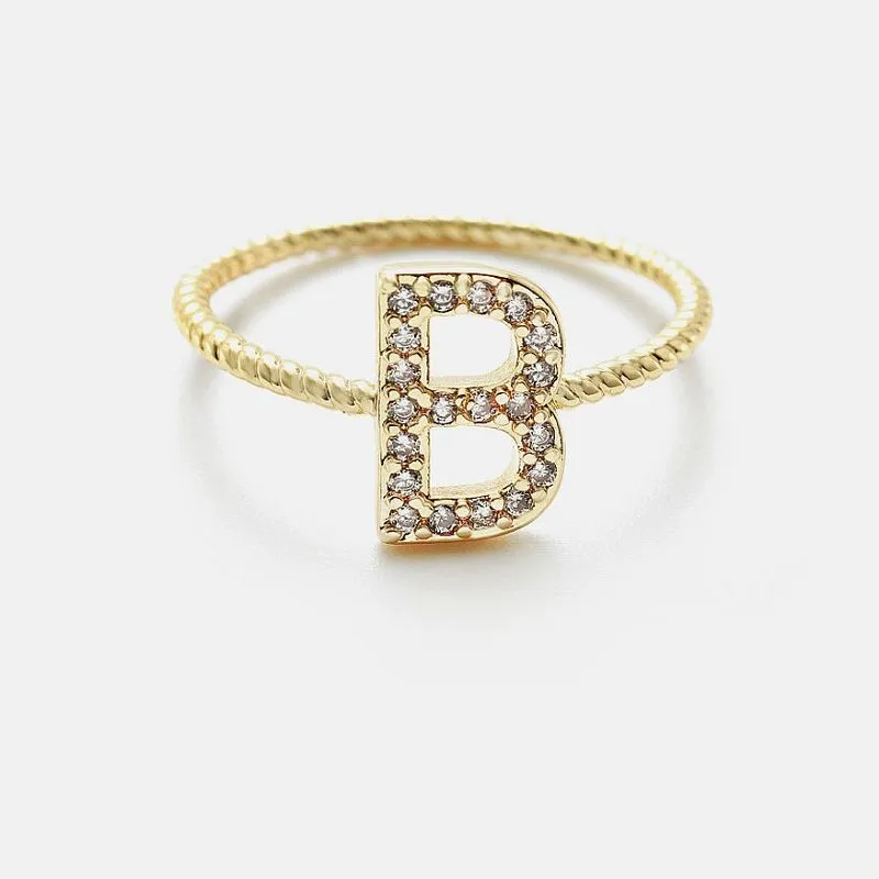 Bague Initiale Alphabet Classique 26