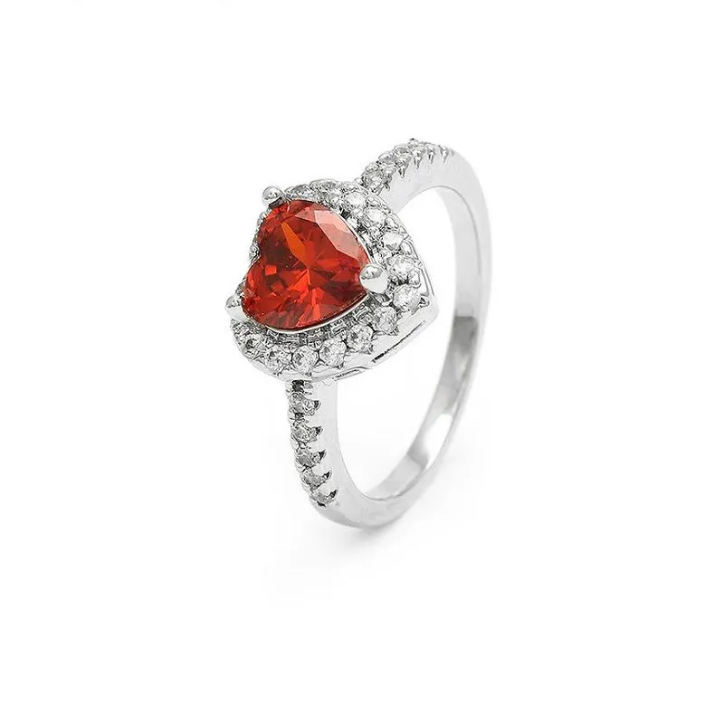 Bague coeur rubis classique