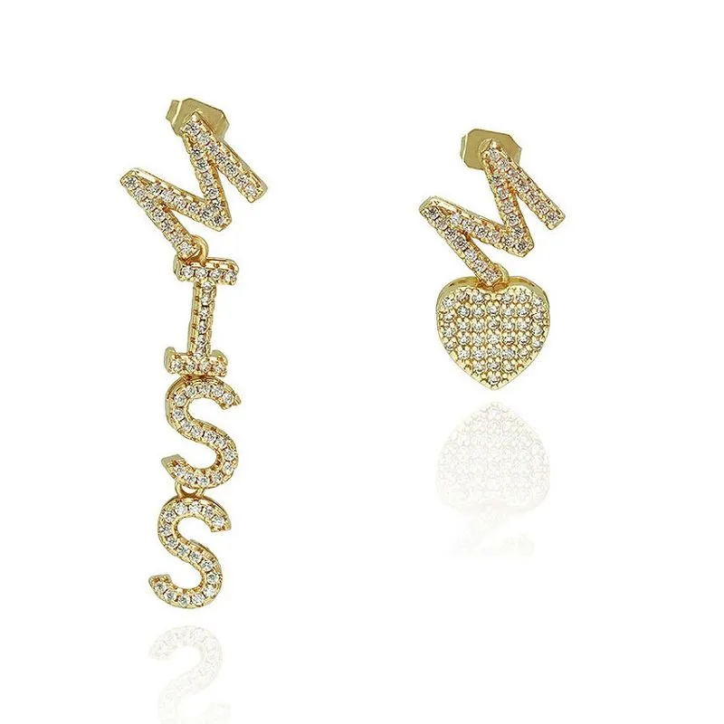 Boucle d'oreille initiale lettre Miss DIY