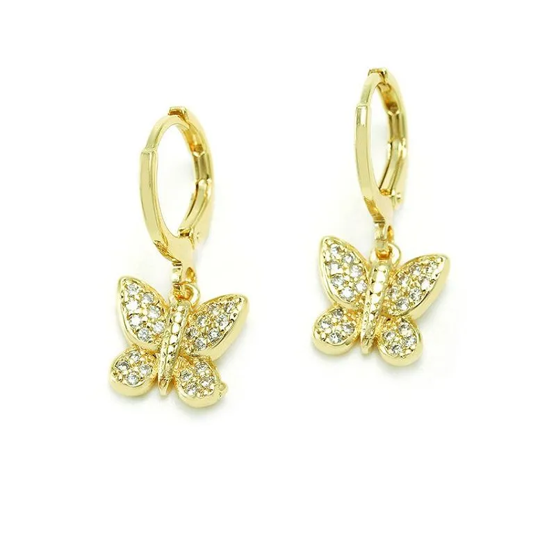 Boucle d'oreille animal papillon goutte