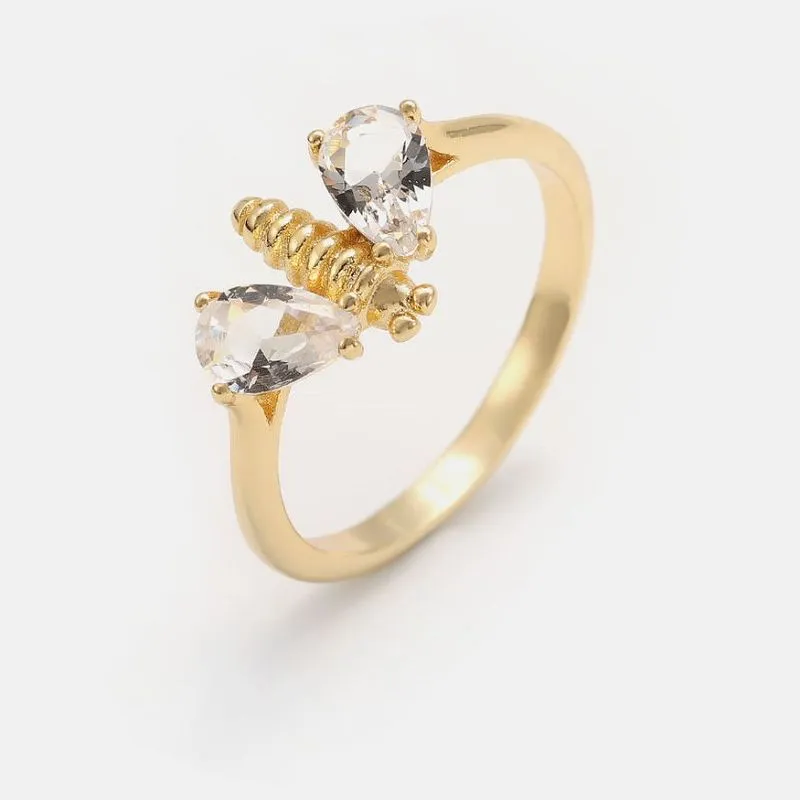 Anneau mignon d'animal d'abeille de mode