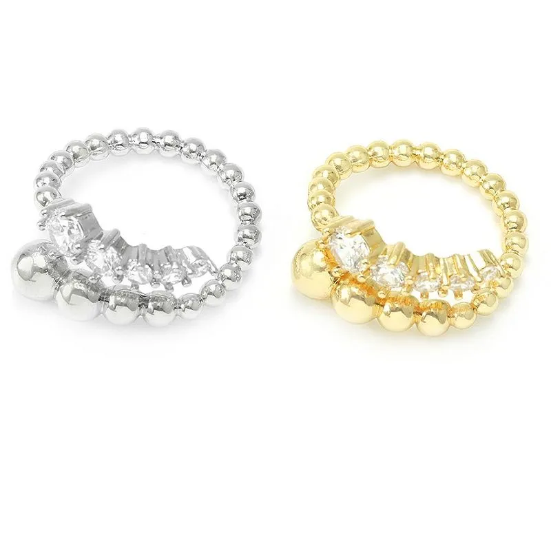 Bague Ajustable Cz Plaqué Or