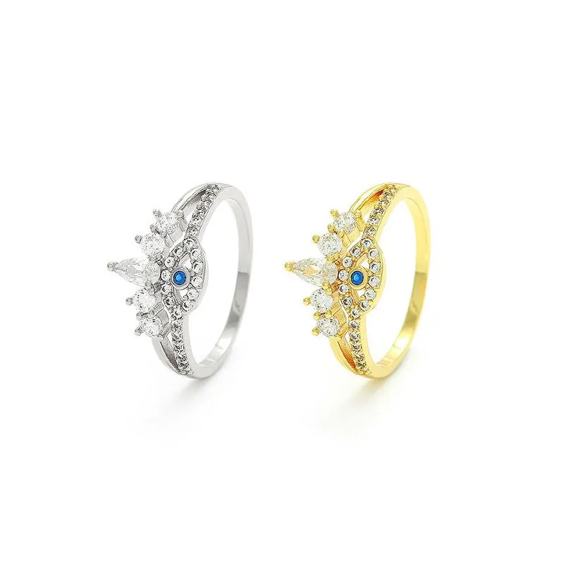 Bague Mauvais Œil Argent Plaqué Or