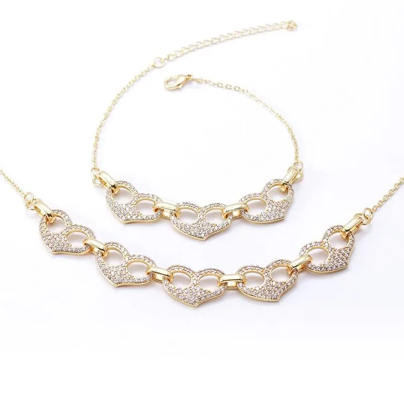 Ensemble de bijoux collier bracelet coeur