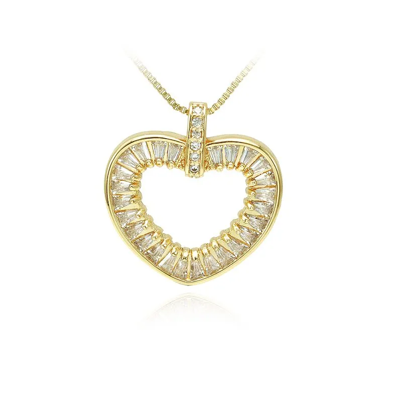 Pendentif coeur romantique en zircone cubique