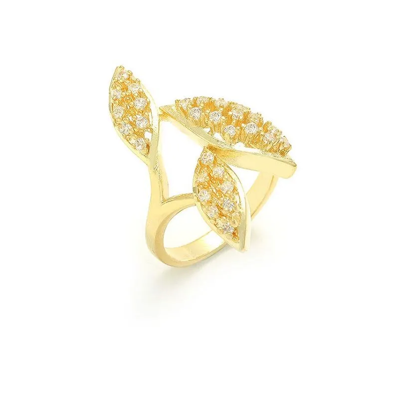 Bague en forme de feuille d'argent