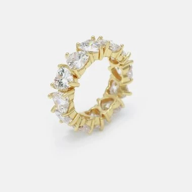 Bague Éternité Coeur Zircon Blanc