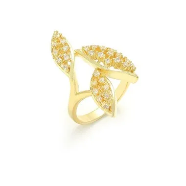 Bague en forme de feuille d'argent