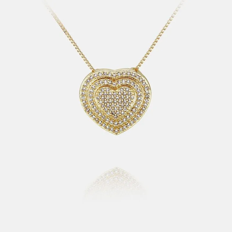 Pendentif coeur en zircon unique