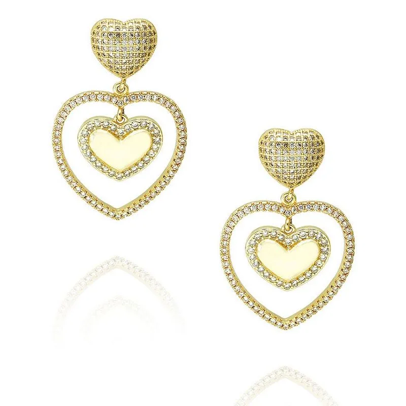 Boucle d'oreille femme grand coeur