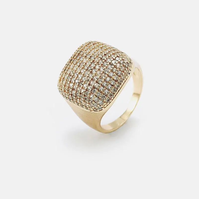 Bague Femme Zircon Blanc Pavé