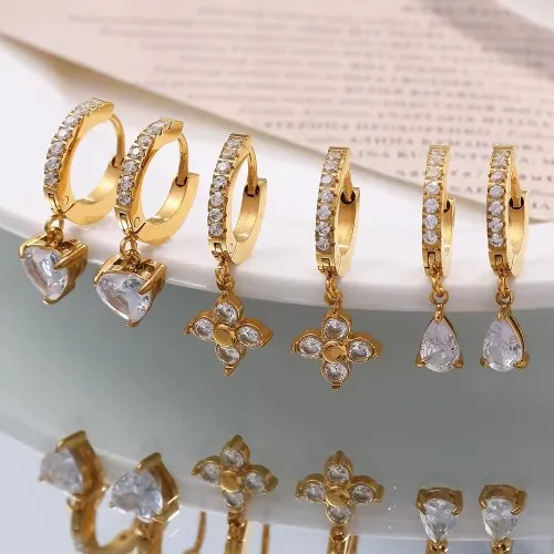 Boucles d'oreilles plaquées or 18 carats