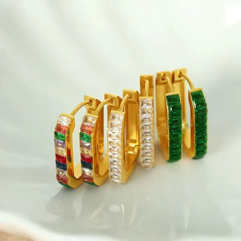 Boucles d'oreilles géométriques en acier inoxydable